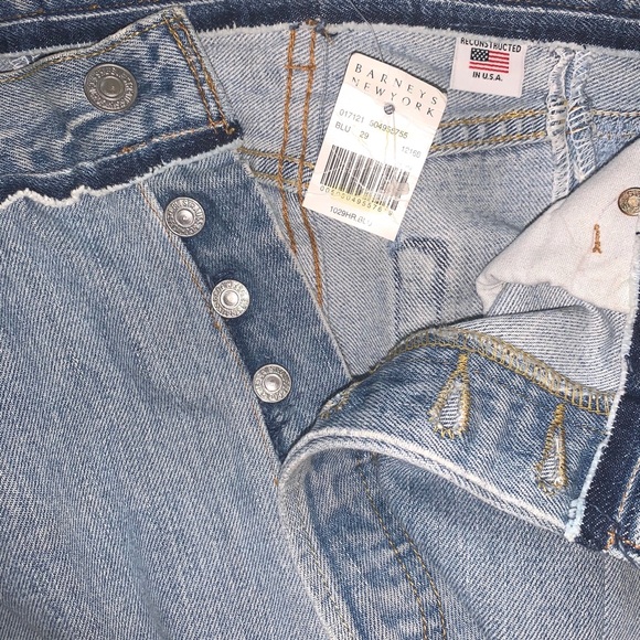 NEW Re/done Levi’s Patchwork Straight Leg Jeans 29 - Picture 6 of 8